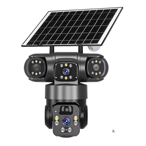 4G Wireless Solar Powered Security Camera with Triple Lens and Motion Detection